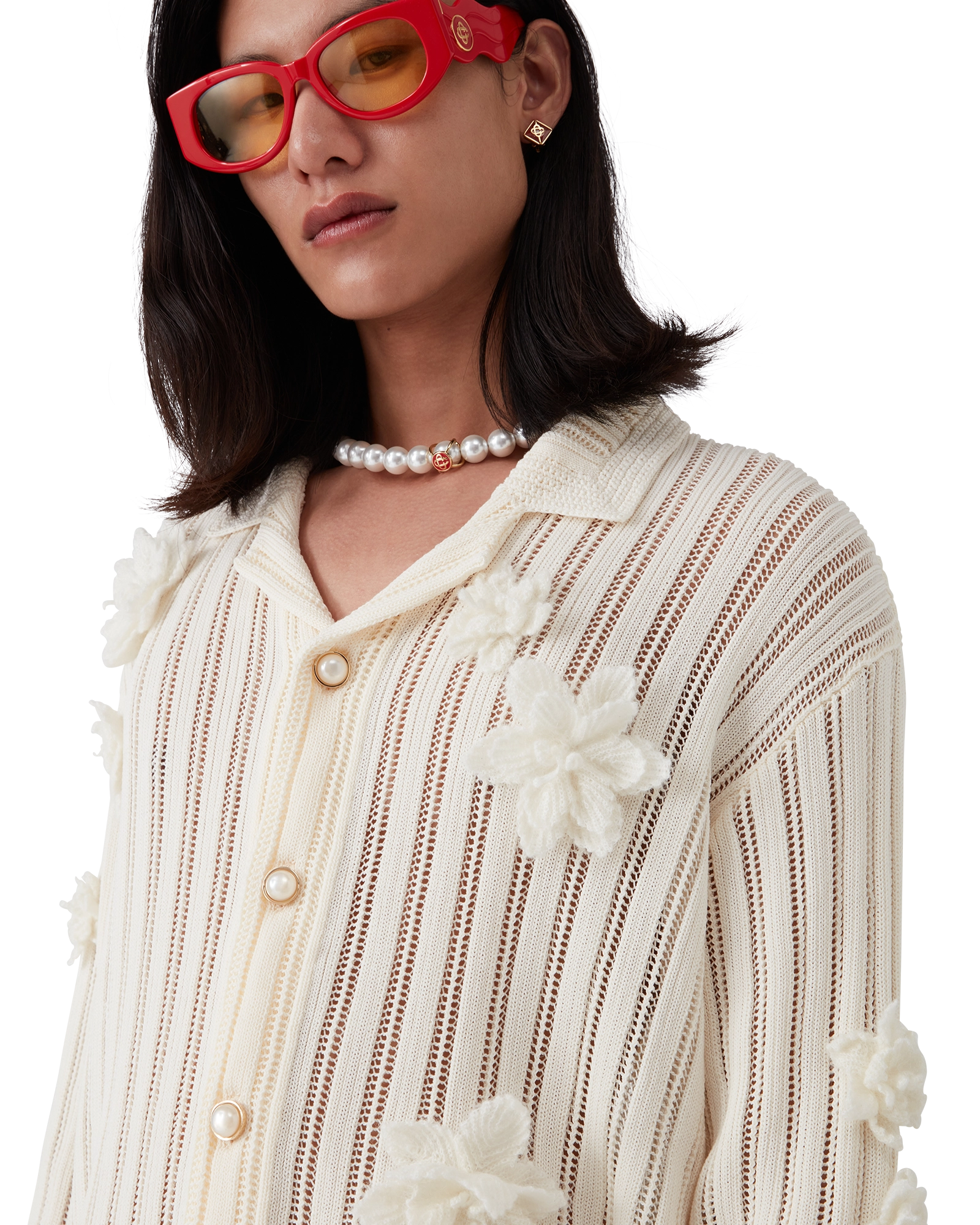 Flower Lace Knit Shirt - Image 5