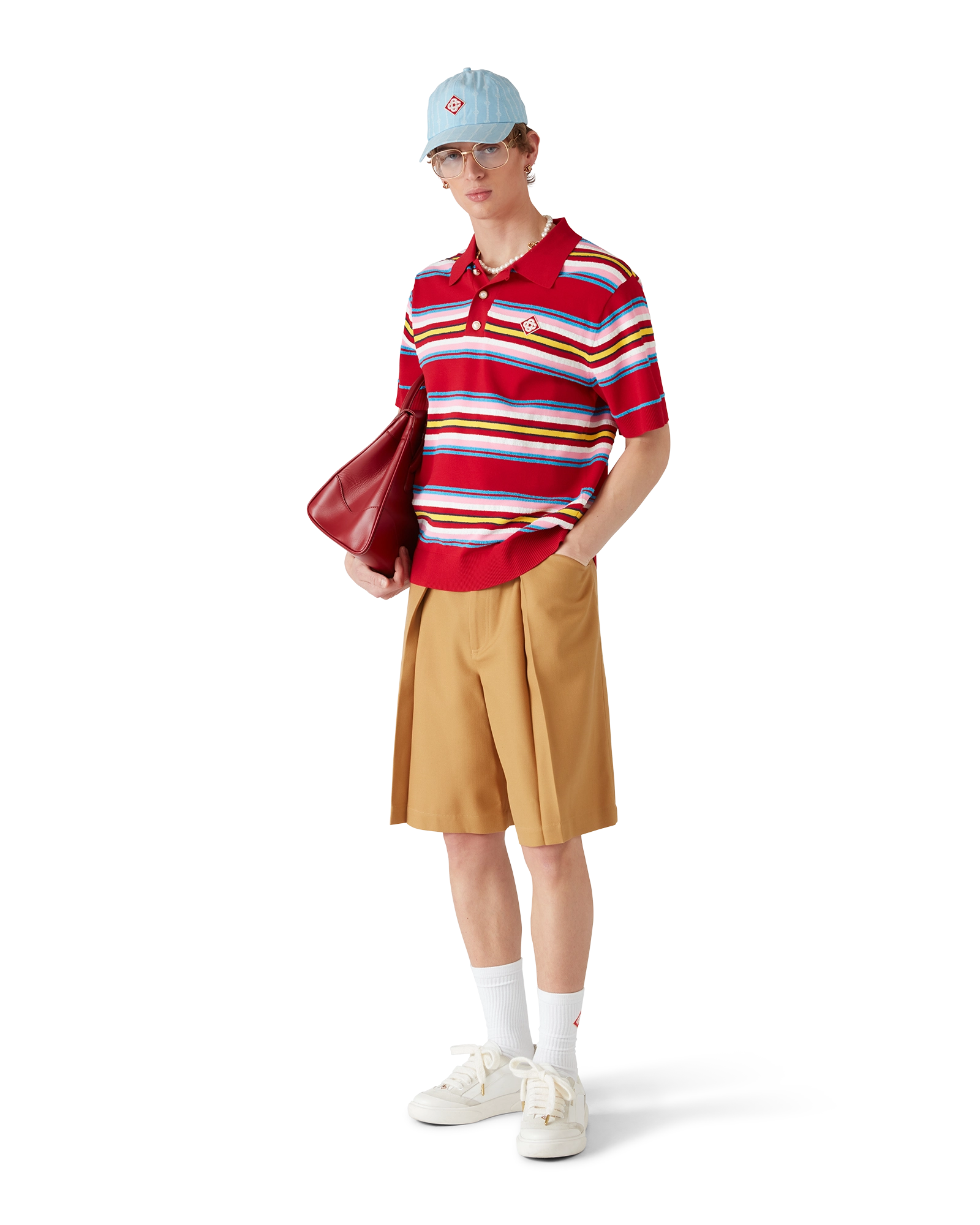 Stripe Oversized Polo Shirt - Image 2
