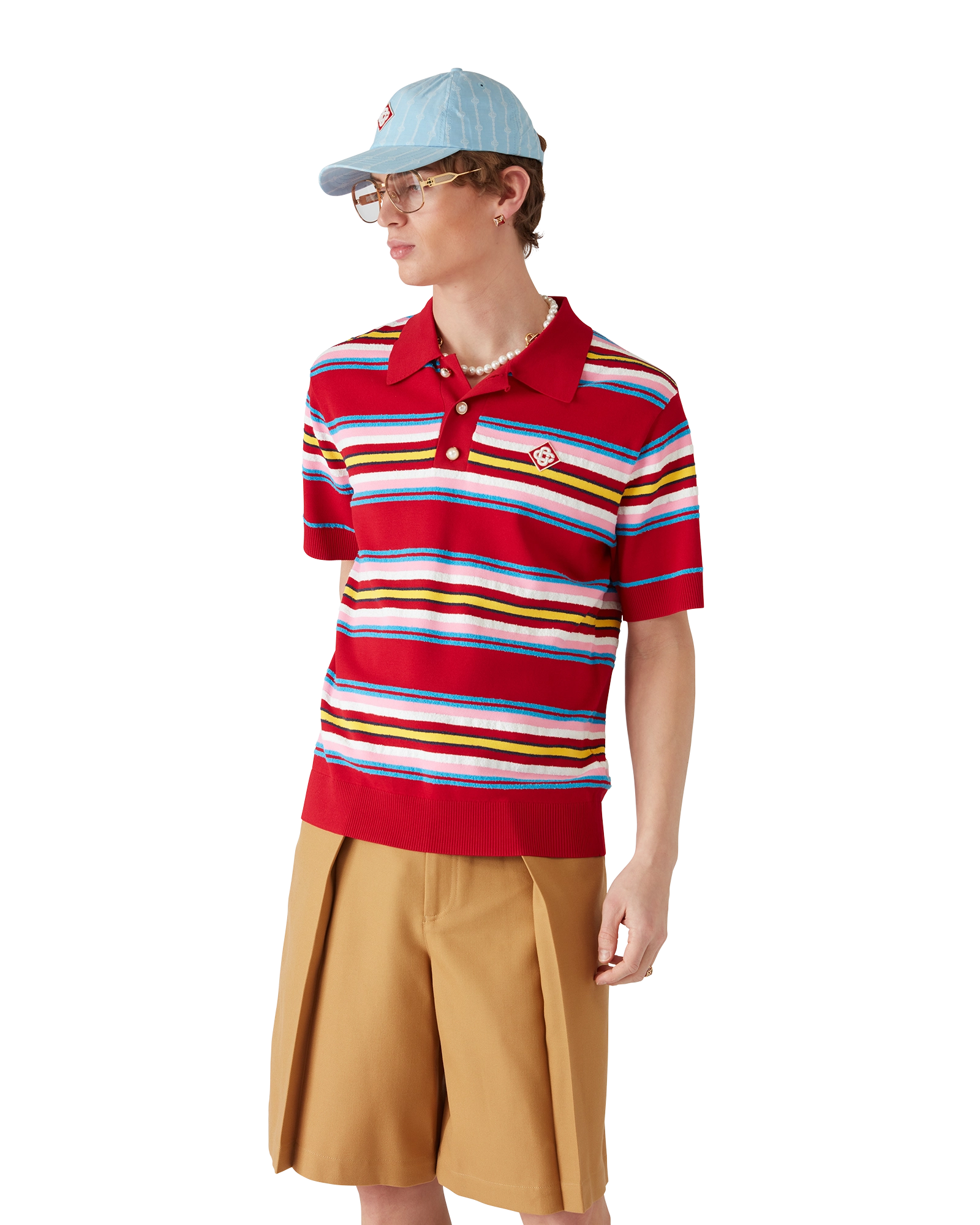 Stripe Oversized Polo Shirt - Image 3