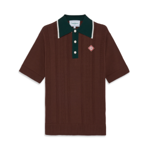 Cable Knit Oversized Polo Shirt
