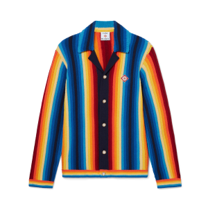 Gradient Stripe Towelling Jacket