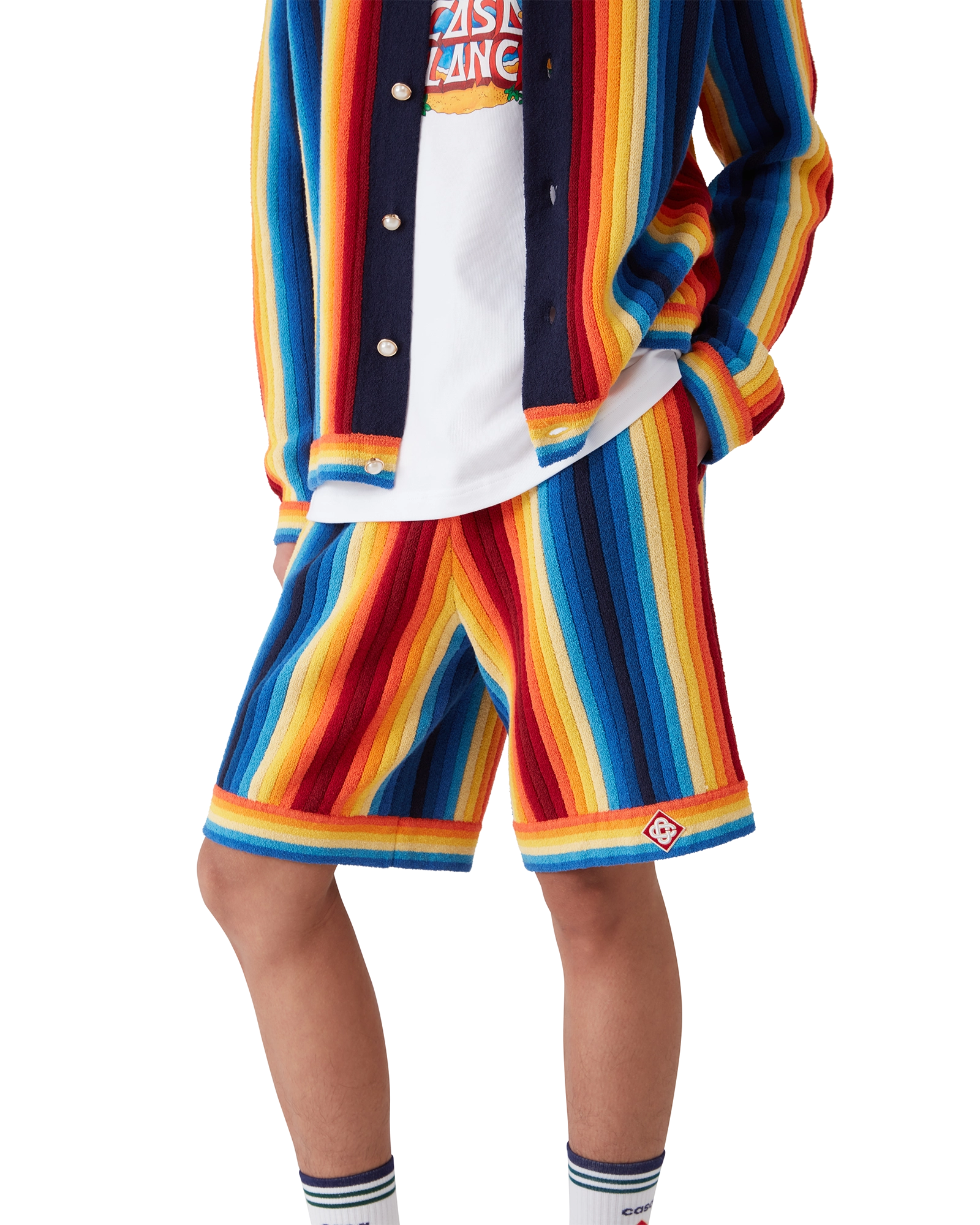 Gradient Stripe Towelling Shorts - Image 4
