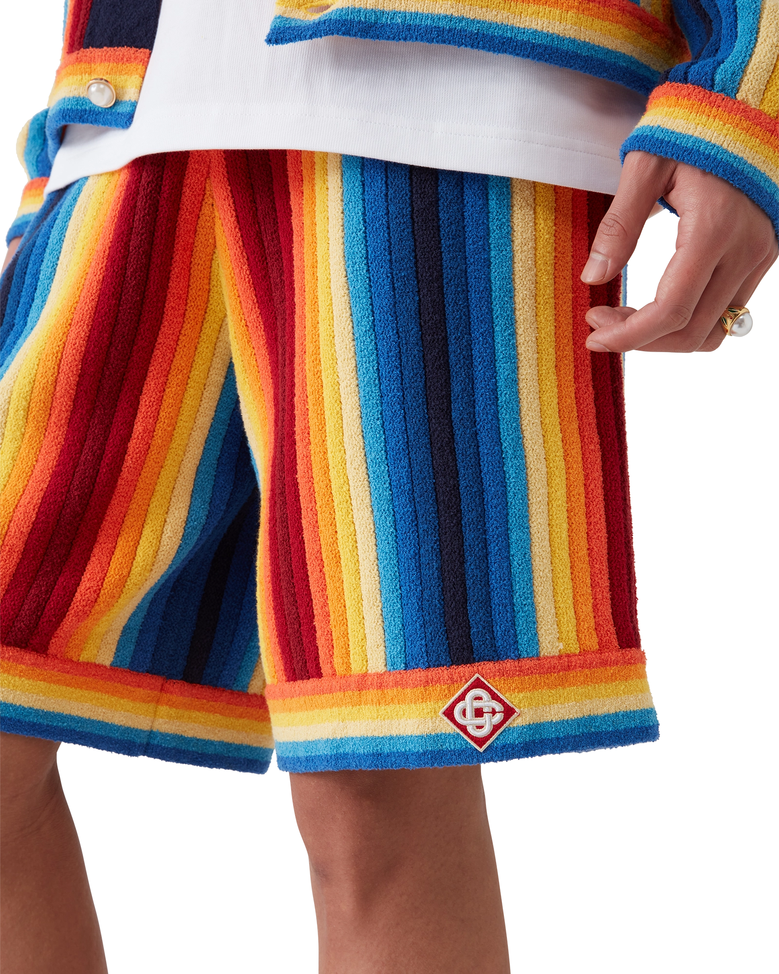 Gradient Stripe Towelling Shorts - Image 5