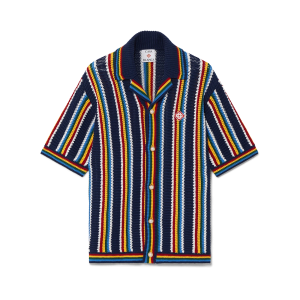 Crochet Short Sleeve Stripe Shirt