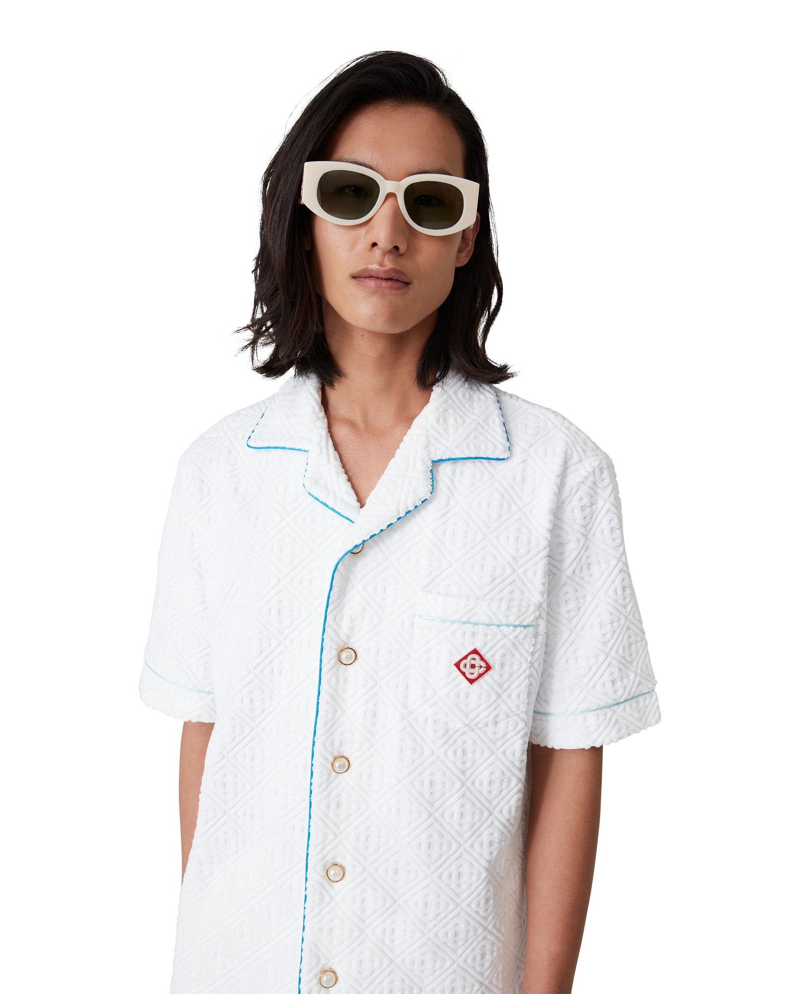 Tennis Stripe Short Sleeve Towelling Shirt - Image 5