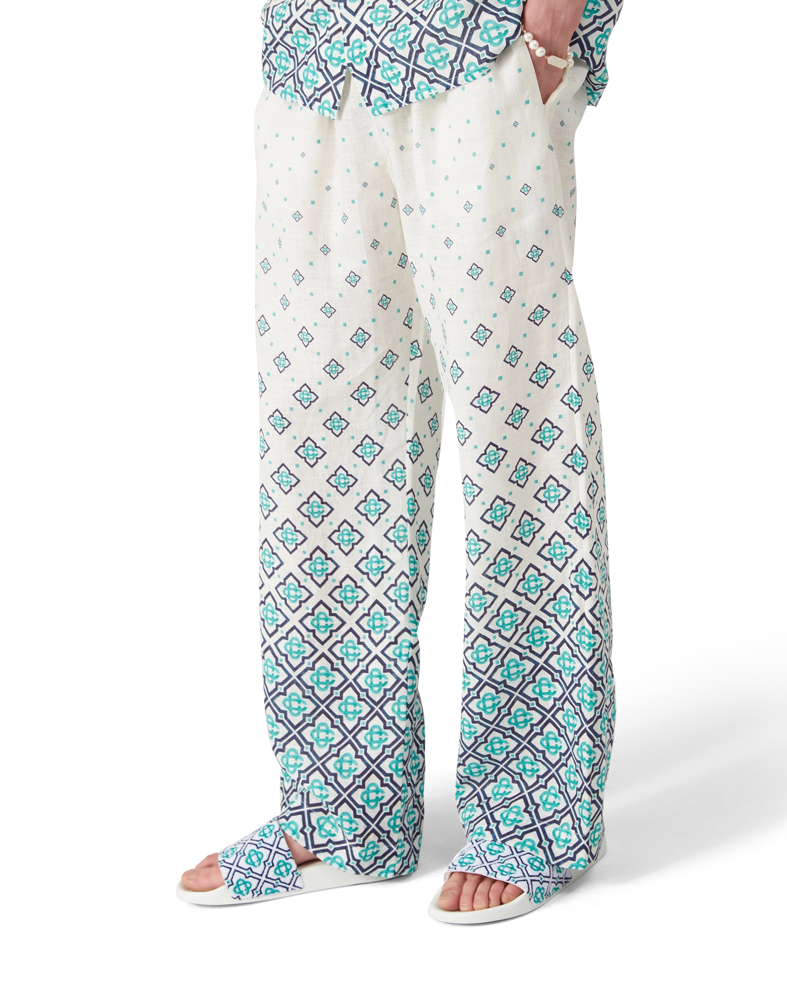 Gradient Monogram Linen Trousers - Image 3