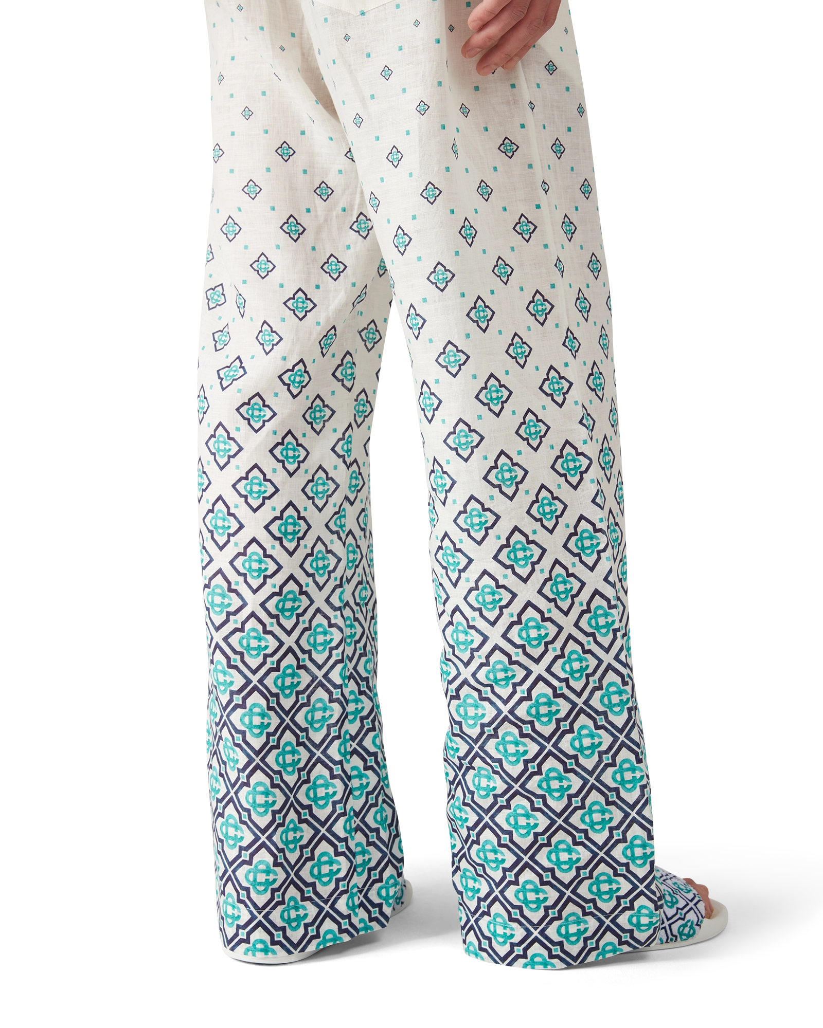 Gradient Monogram Linen Trousers - Image 4