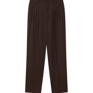 Wool Pleated Tailored Trousers