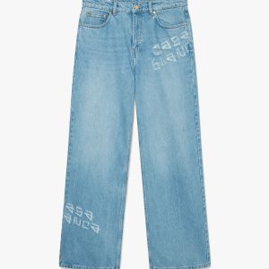 Graffiti Distressed Denim Jeans