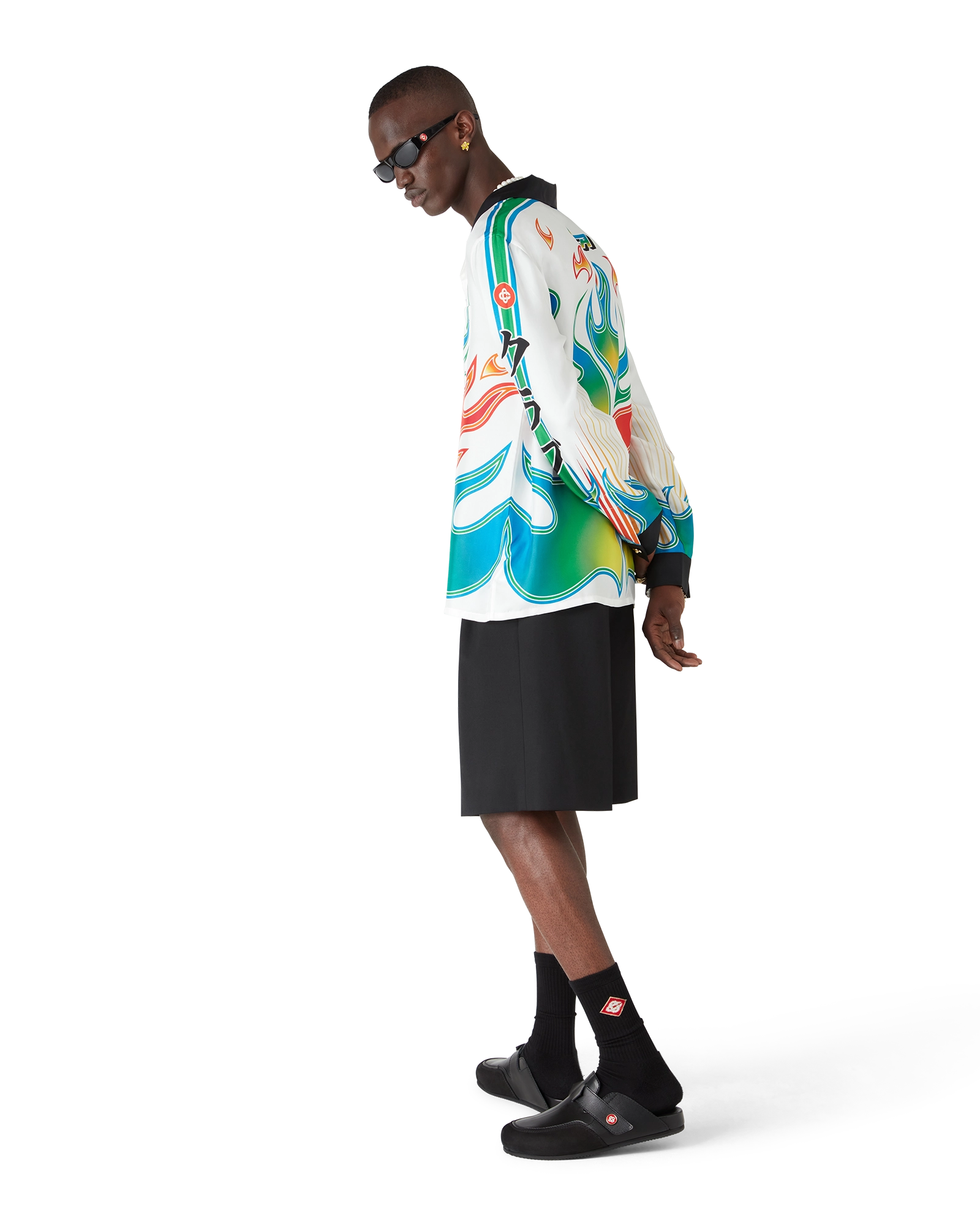 Flame Laurel Long Sleeve Silk Twill Shirt - Image 3