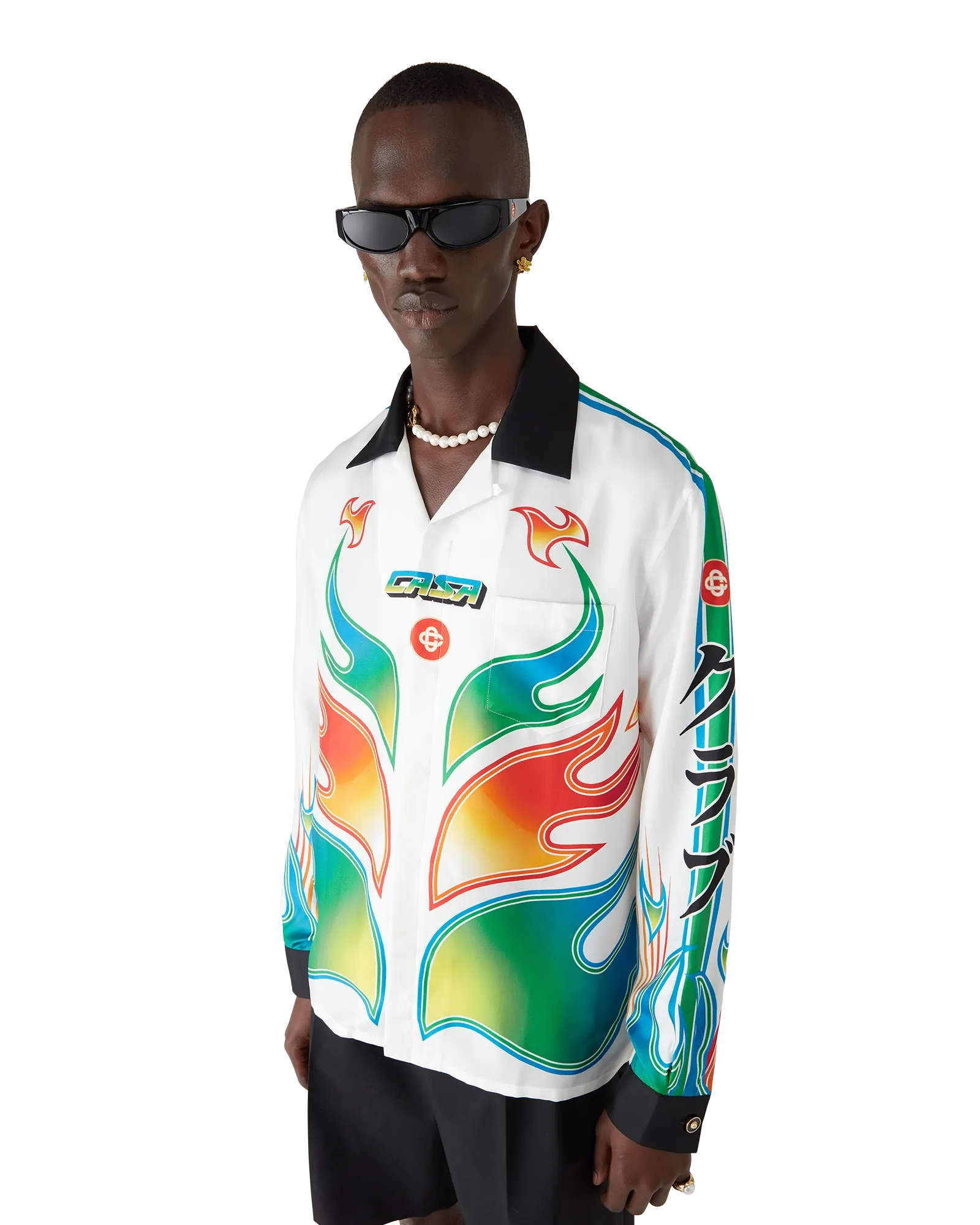 Flame Laurel Long Sleeve Silk Twill Shirt - Image 4