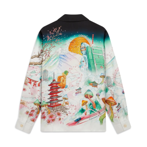 Flowers Long Sleeve Silk Twill Shirt