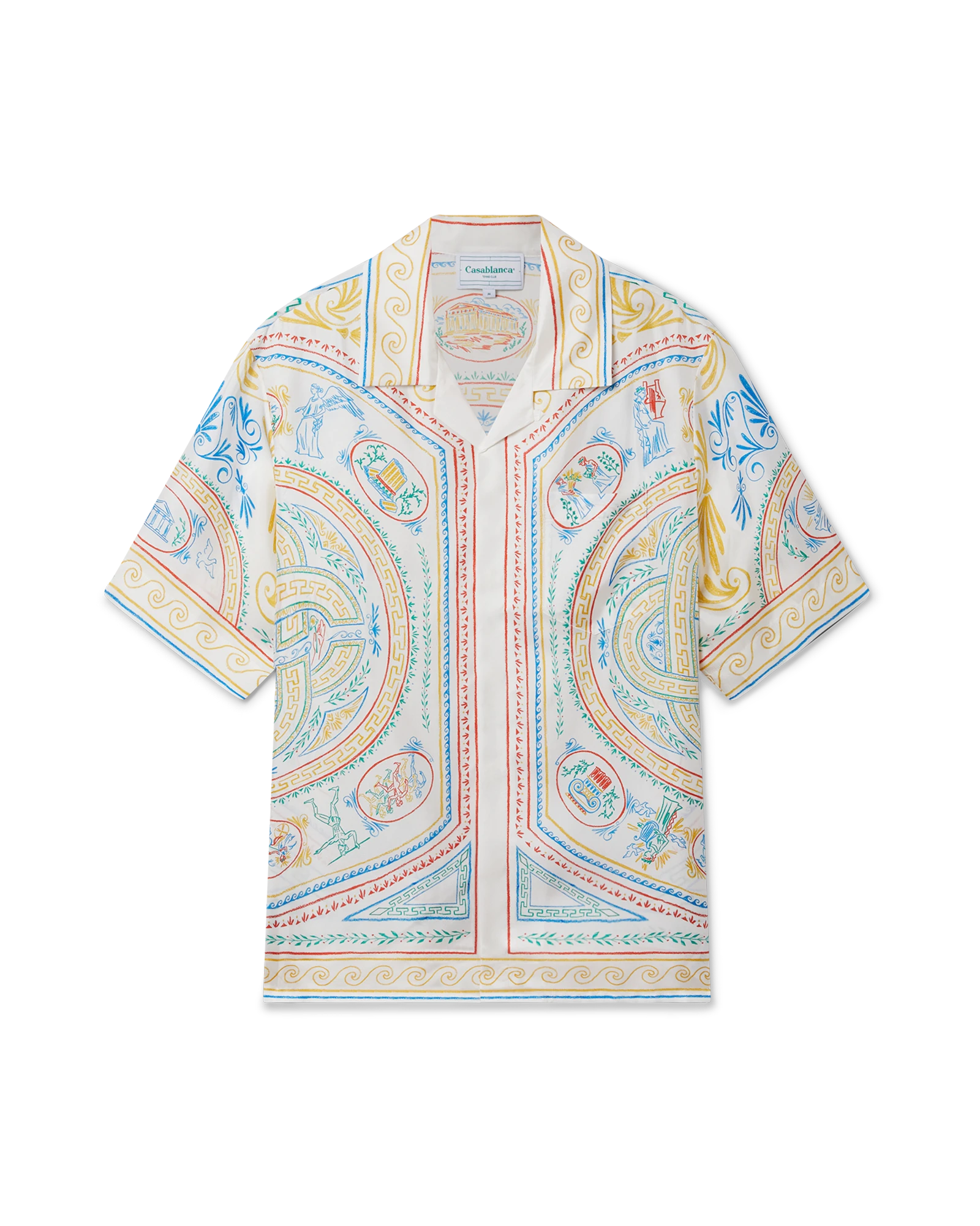 Crayon Vase Short Sleeve Silk Shirt