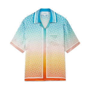 Gradient Monogram Short Sleeve Silk Shirt