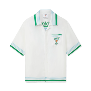 Metaphysical Tennis Icon Short-Sleeve Silk Shirt