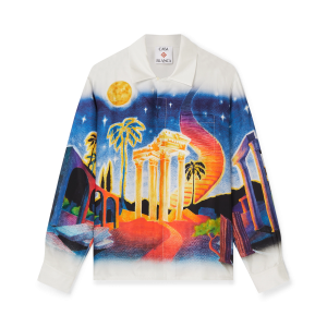 Midnight Acropolis Silk Long Sleeve Shirt