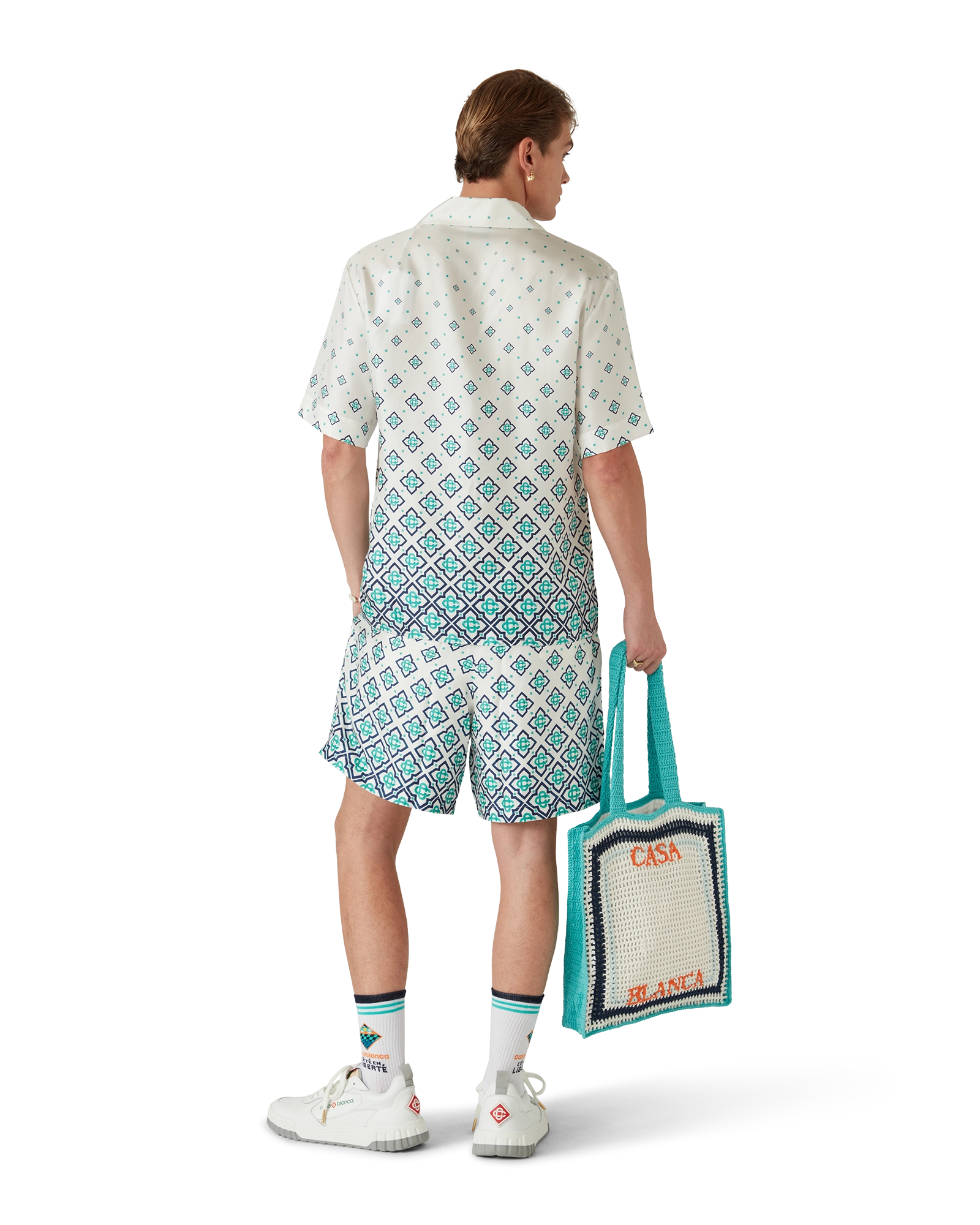 Gradient Monogram Short-Sleeve Silk Shirt - Image 6