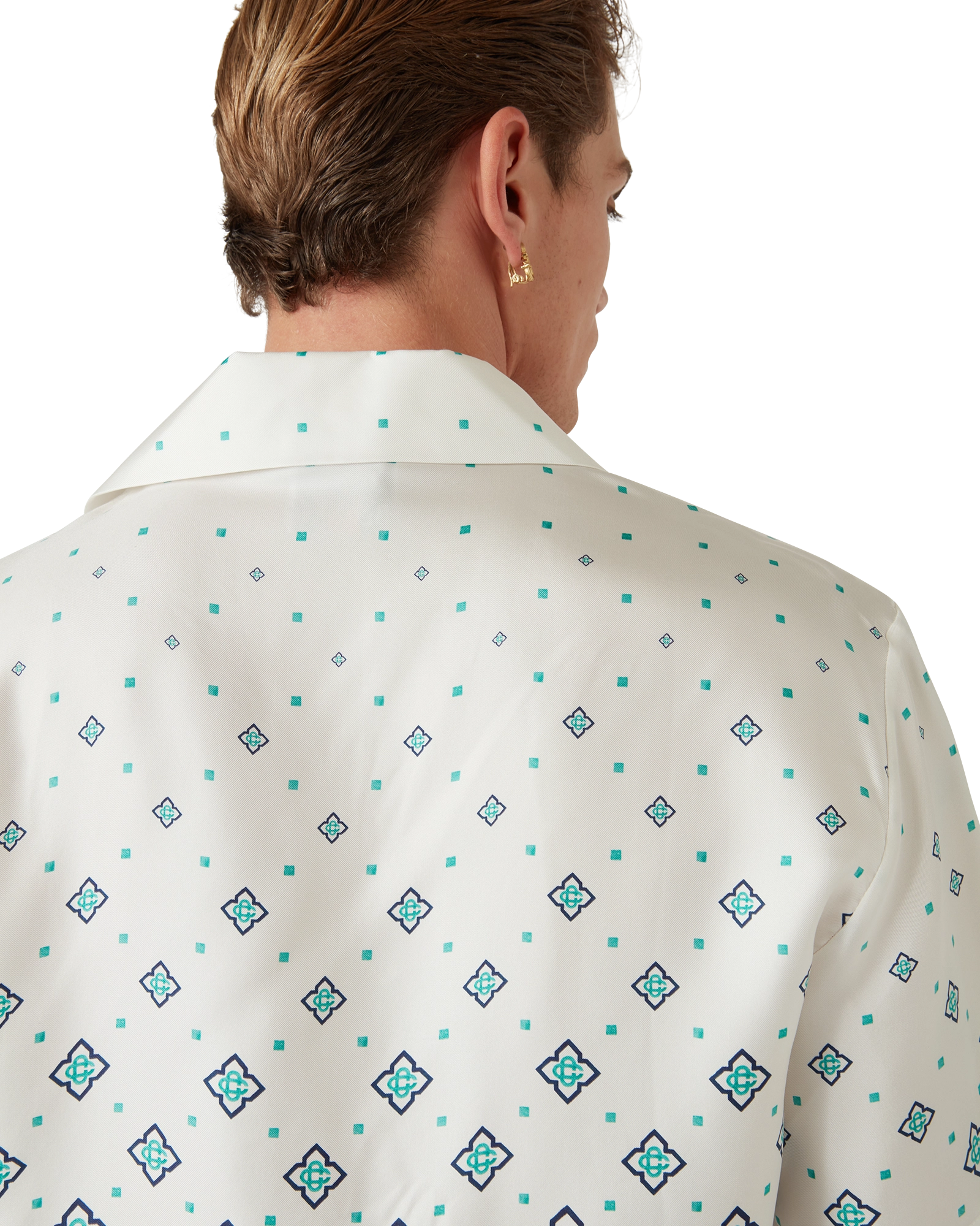 Gradient Monogram Short-Sleeve Silk Shirt - Image 9