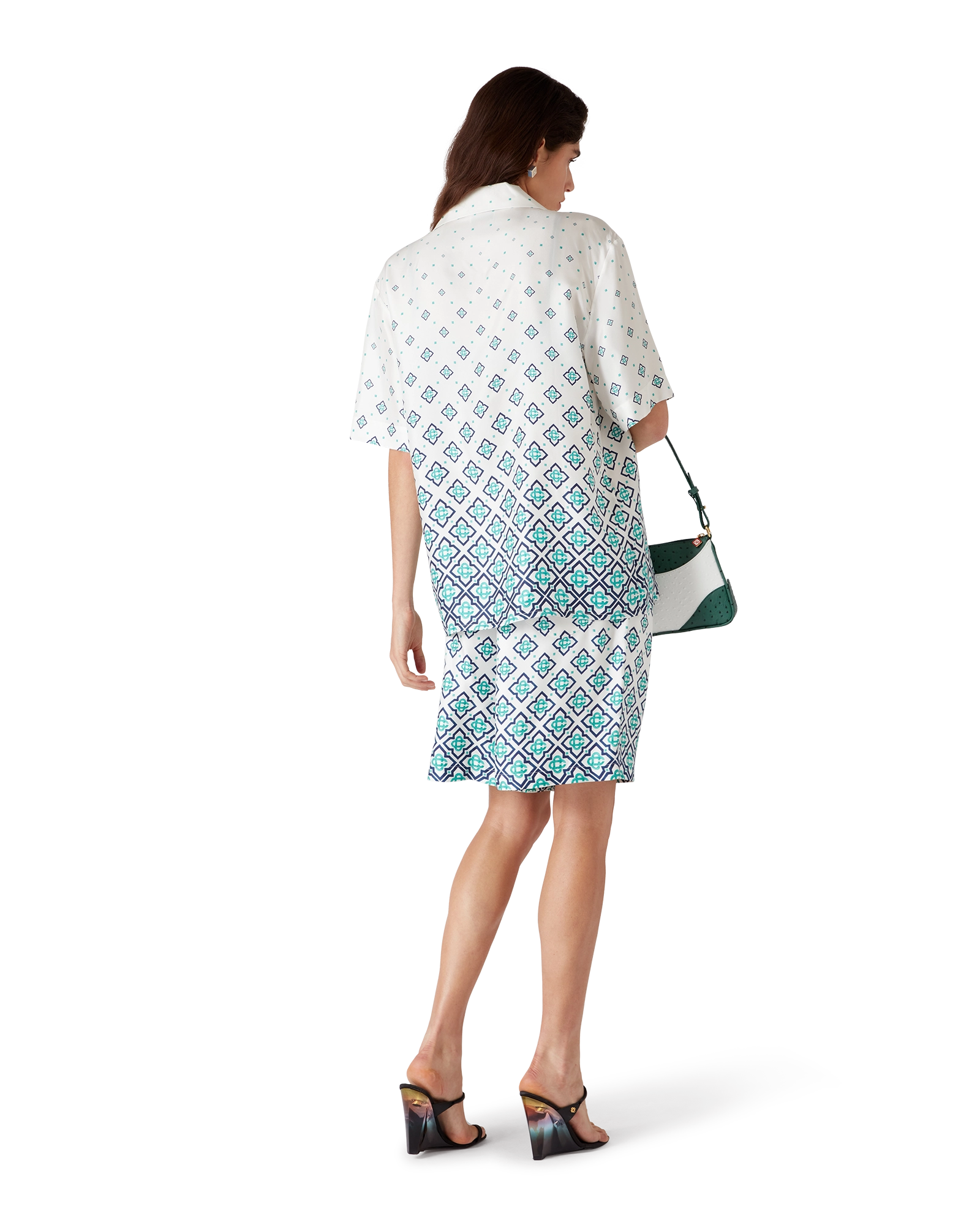 Gradient Monogram Short-Sleeve Silk Shirt - Image 3