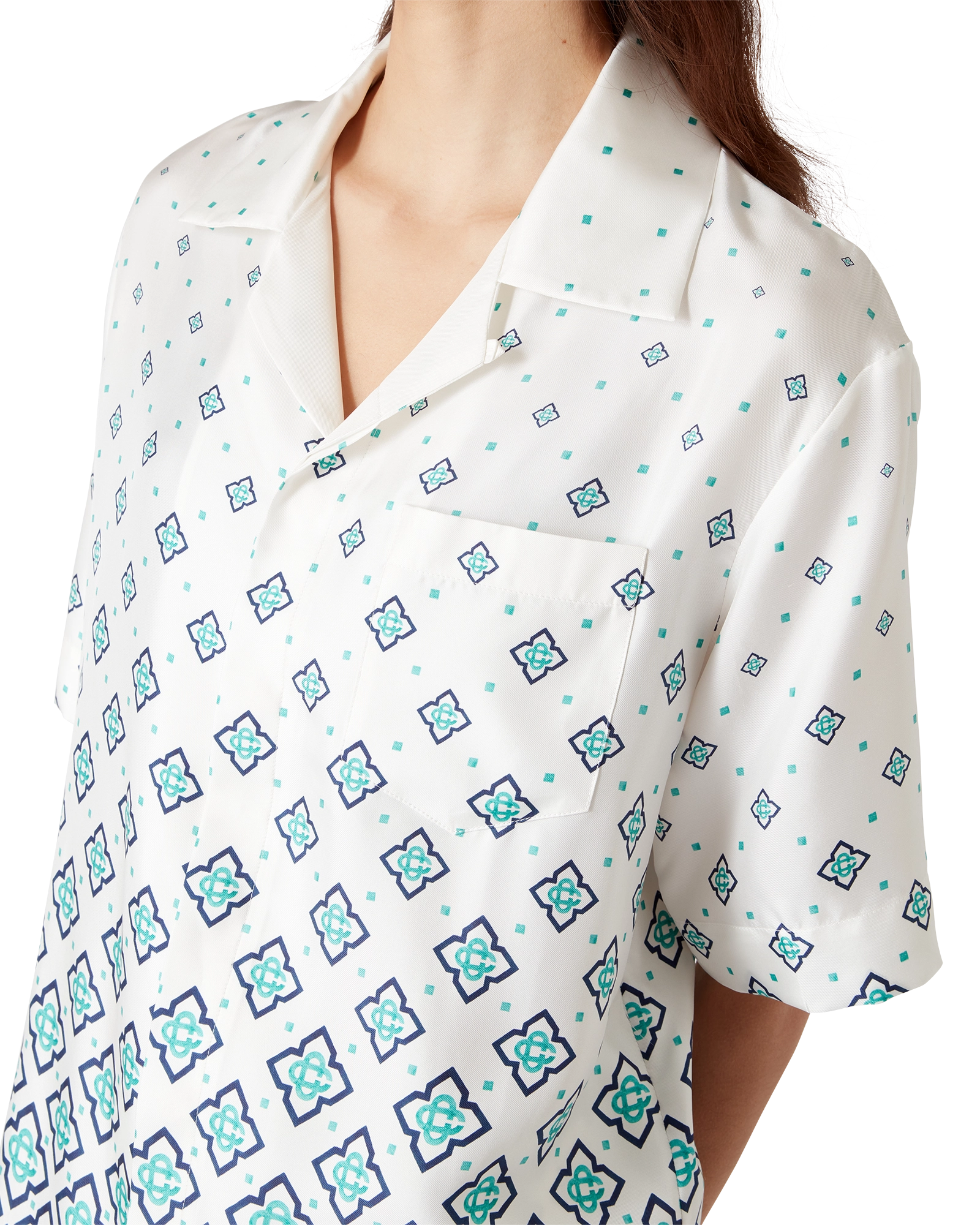 Gradient Monogram Short-Sleeve Silk Shirt - Image 5
