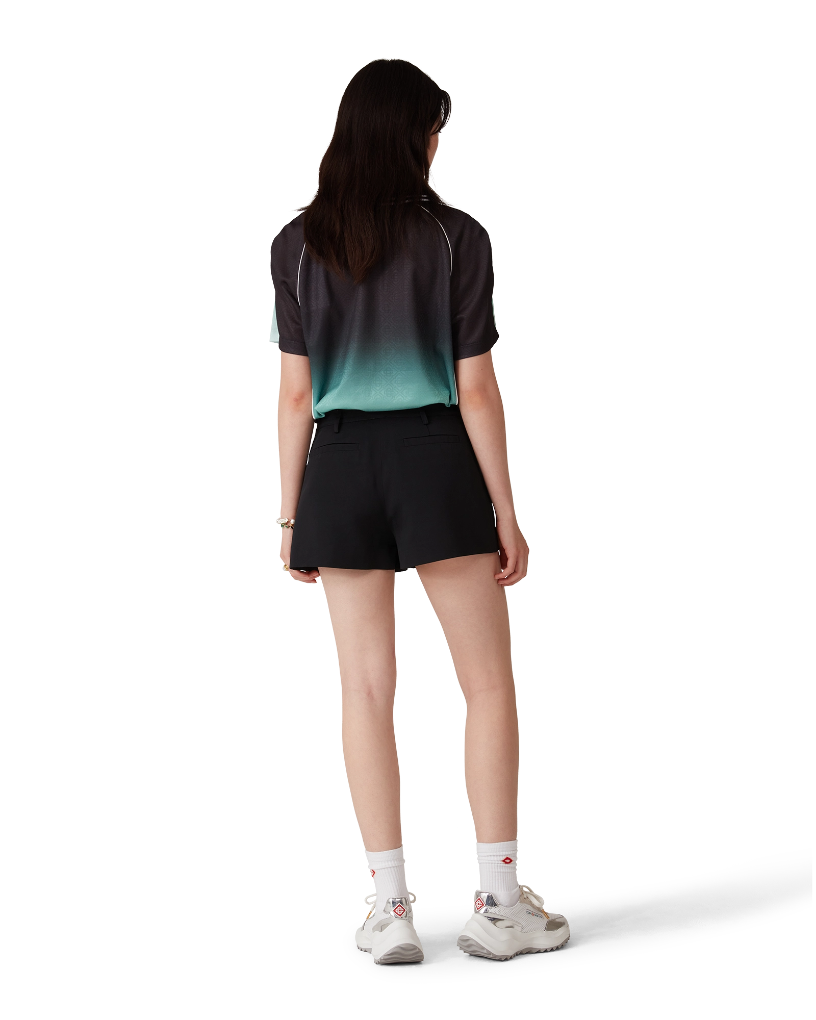 Gradient Monogram Jacquard Football Short Sleeve Shirt - Image 3