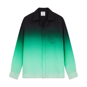Gradient Ping Pong Jacquard Long Sleeve Silk Shirt