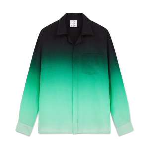 Gradient Ping Pong Jacquard Long Sleeve Silk Shirt