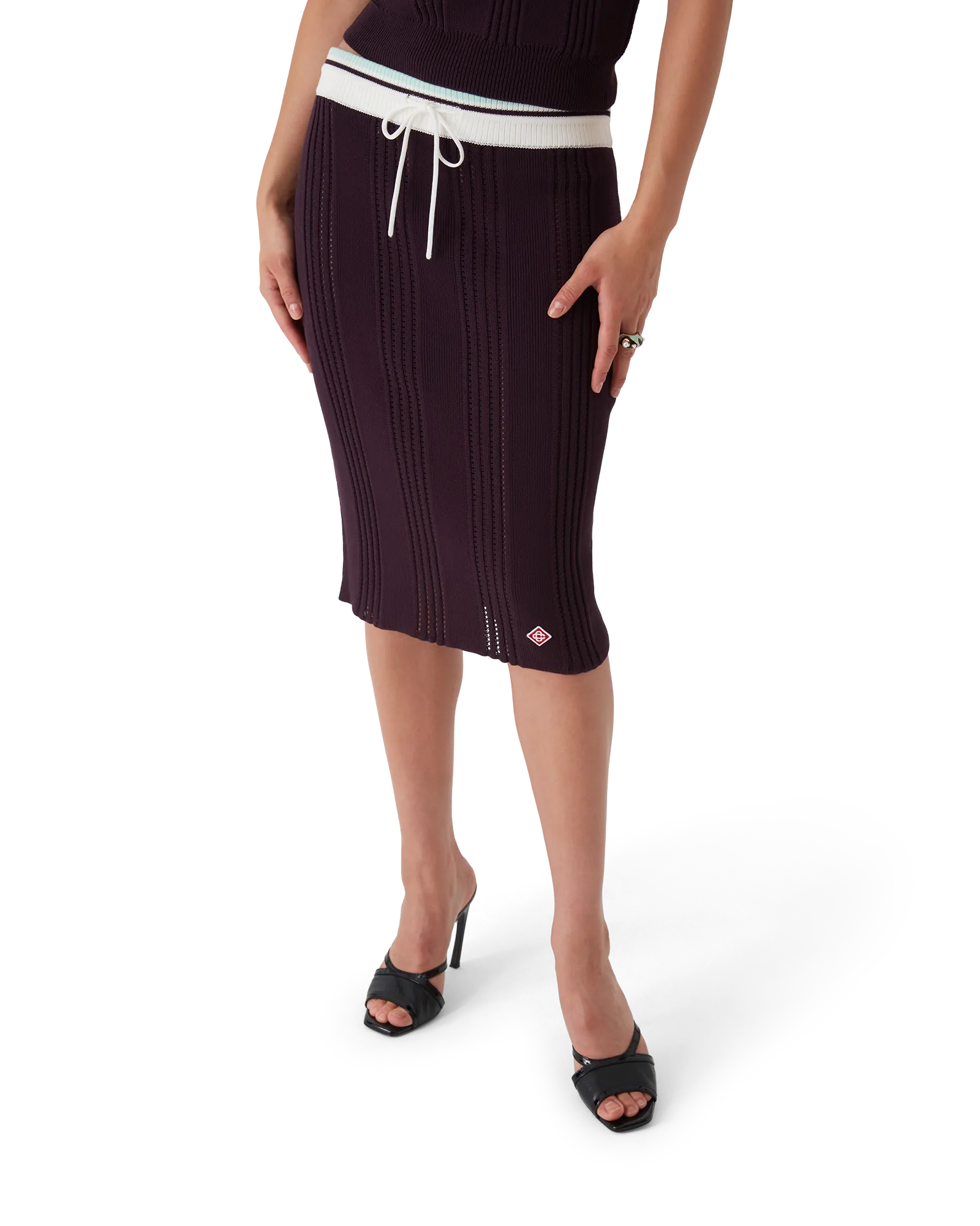 Cotton Knit Midi Skirt - Image 4