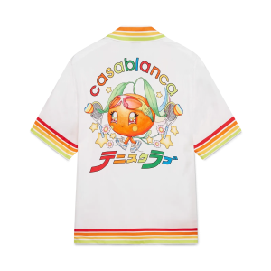 Orange Mascot Short Sleeve Silk Twill Shirt