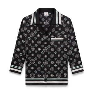 Monogram Pyjama Silk Satin Shirt