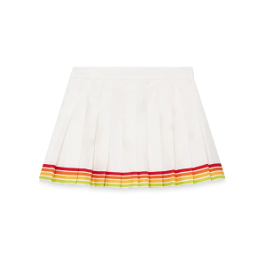 Orange Mascot Pleated Silk Twill Skirt
