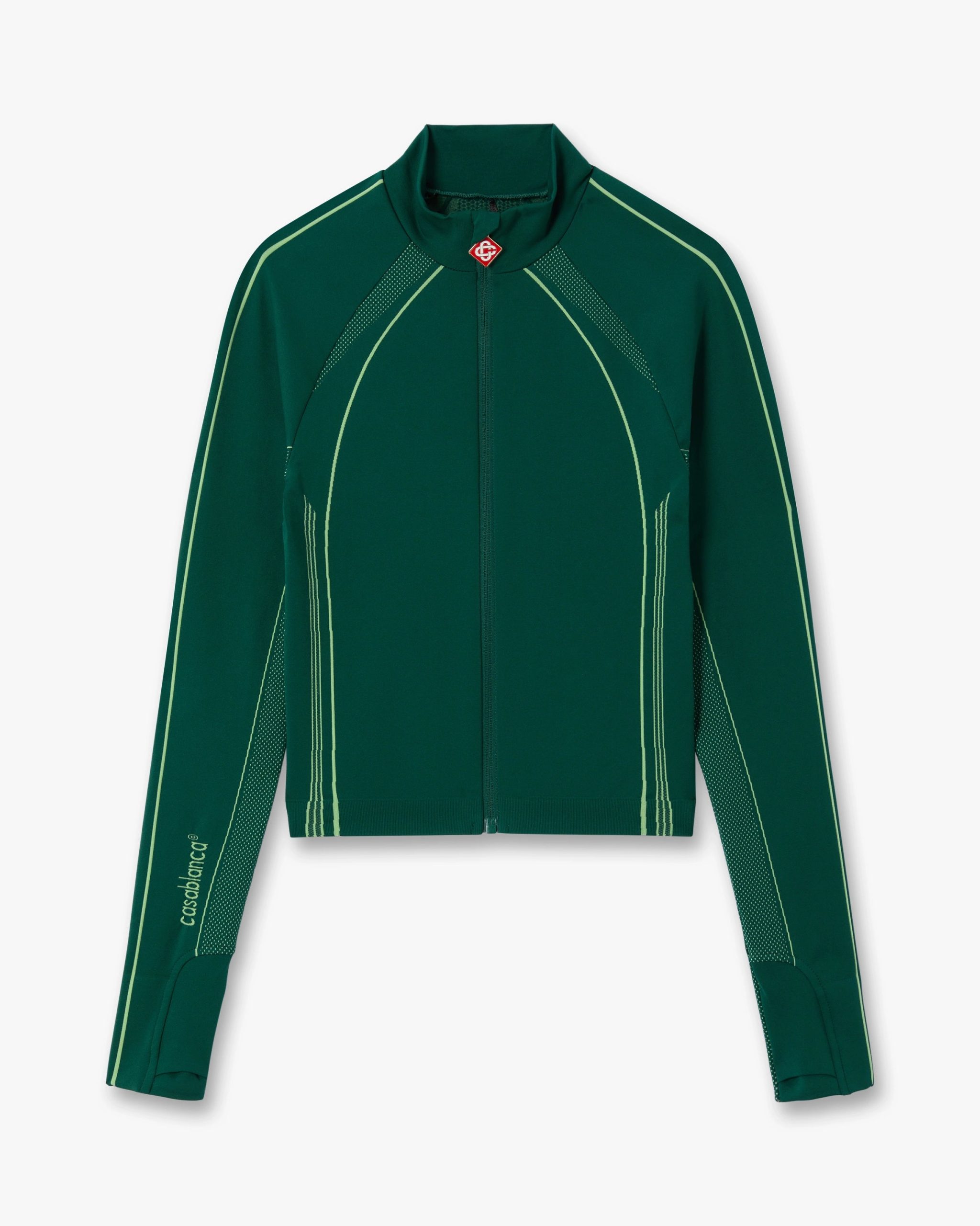 Green Seamless Zip-Up Jacket