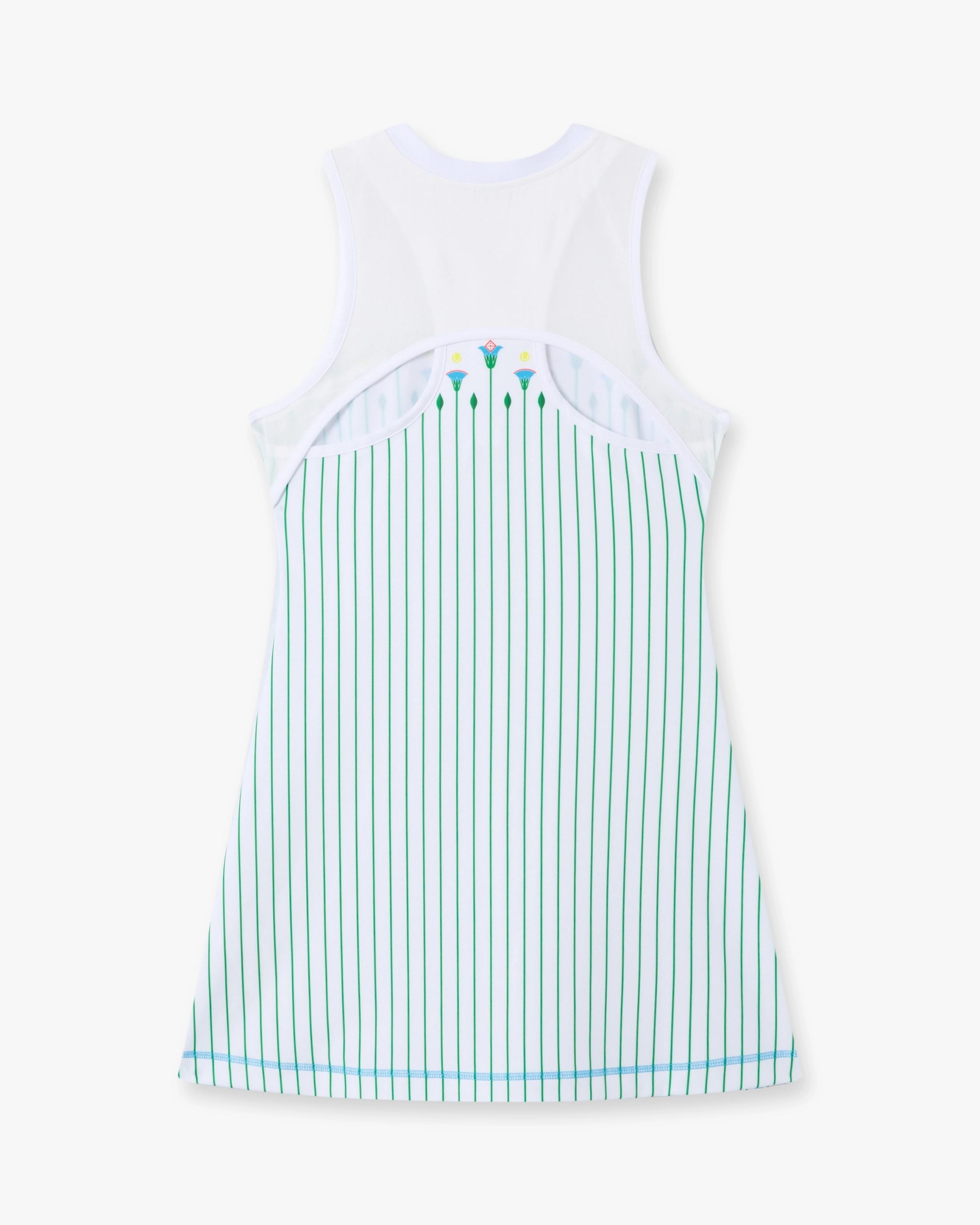 White Floral Stripe Sporty Tennis Mini Dress - Image 6