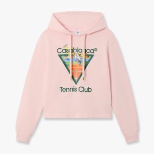 Pink Tennis Club Icon Pyramid Abduction Cropped Hooded Sweatshirt