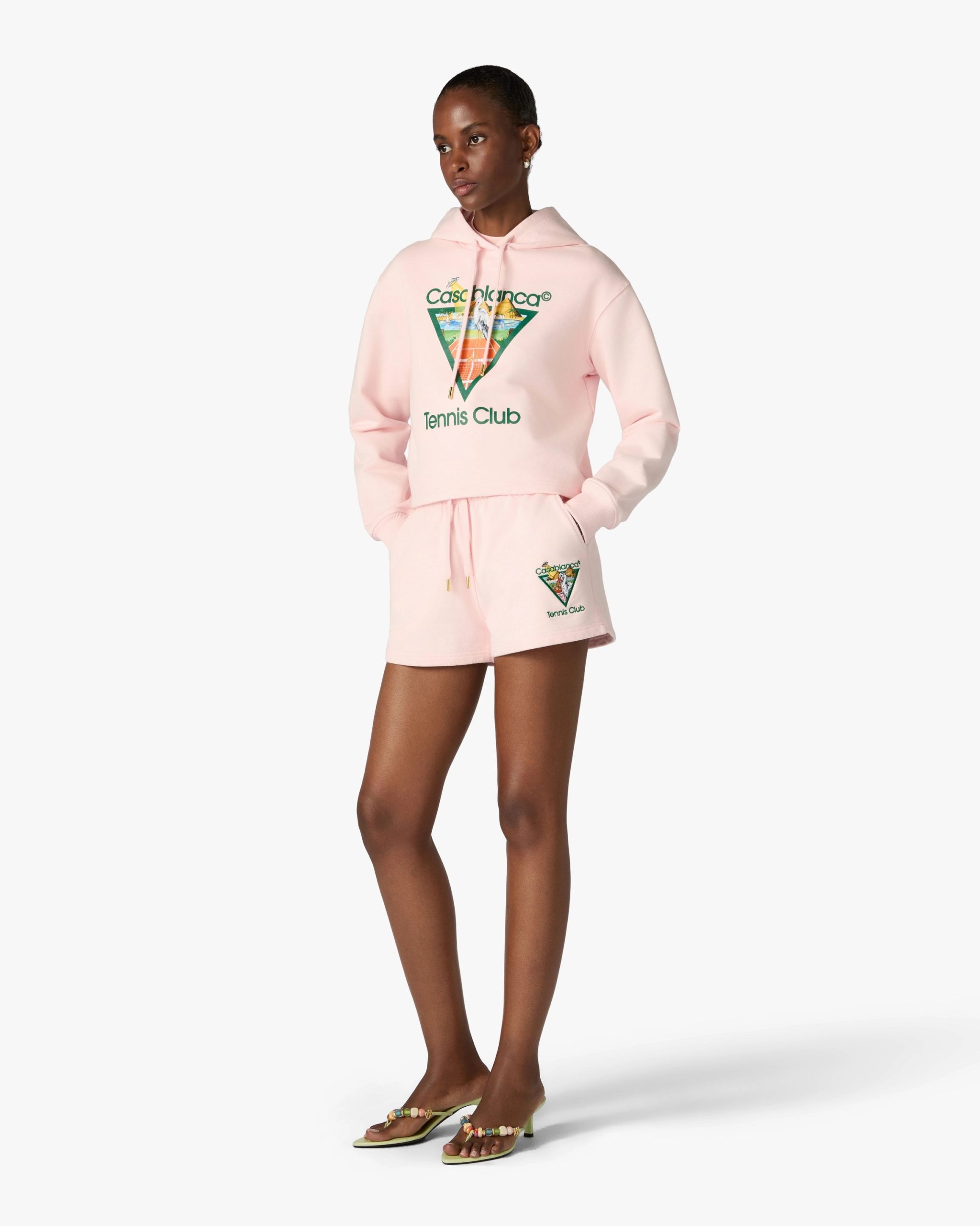 Pink Tennis Club Icon Pyramid Abduction Embroidered Sweatshorts - Image 2