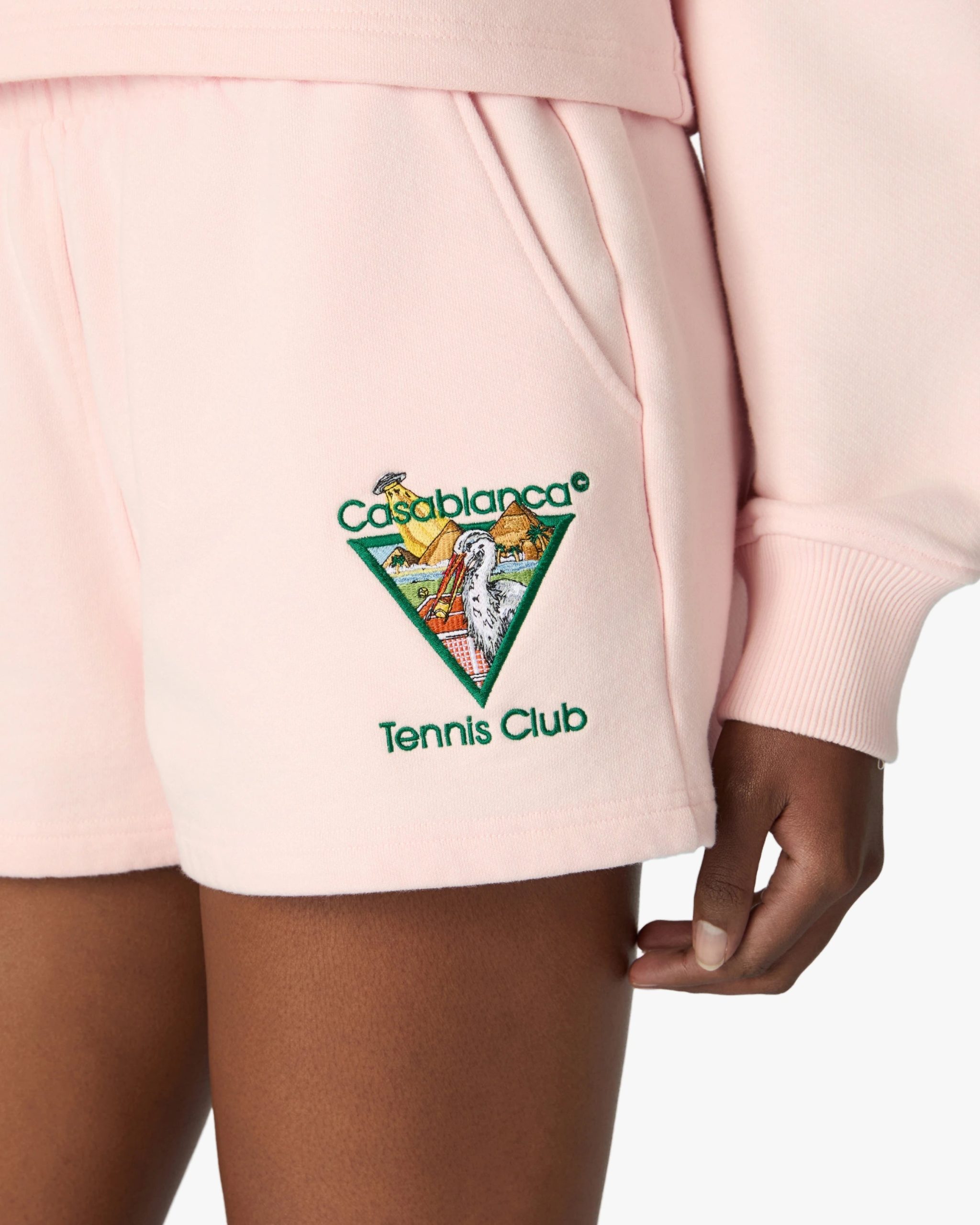 Pink Tennis Club Icon Pyramid Abduction Embroidered Sweatshorts - Image 5