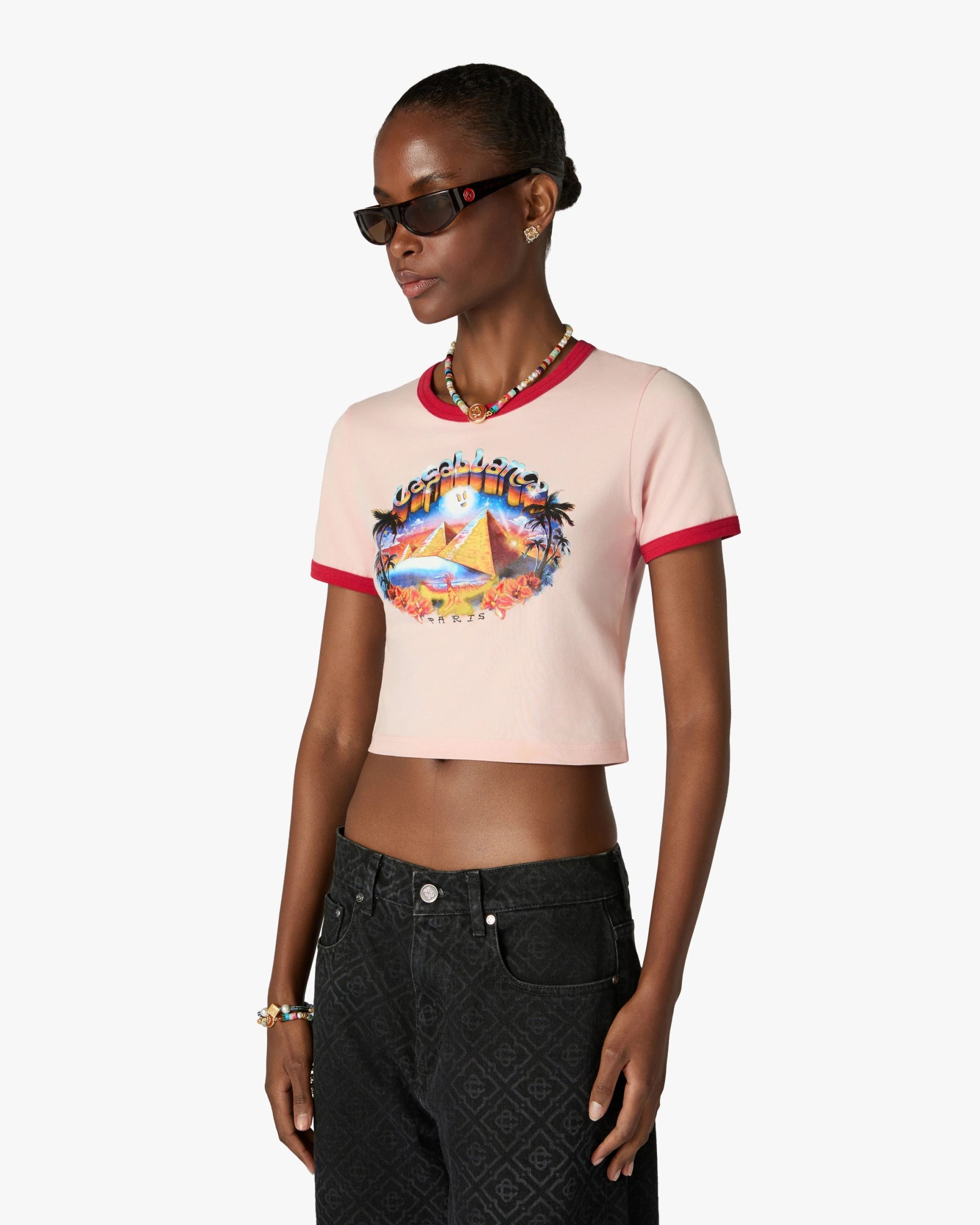 Pink Pyramid Tourism Cropped Baby Short Sleeve T-Shirt - Image 5