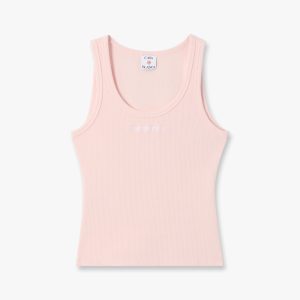 Pink Ribbed Tank Top