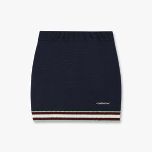 Navy Merino Mini Skirt