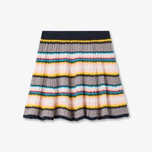 Multicolour Knit Chevron Mini Skirt