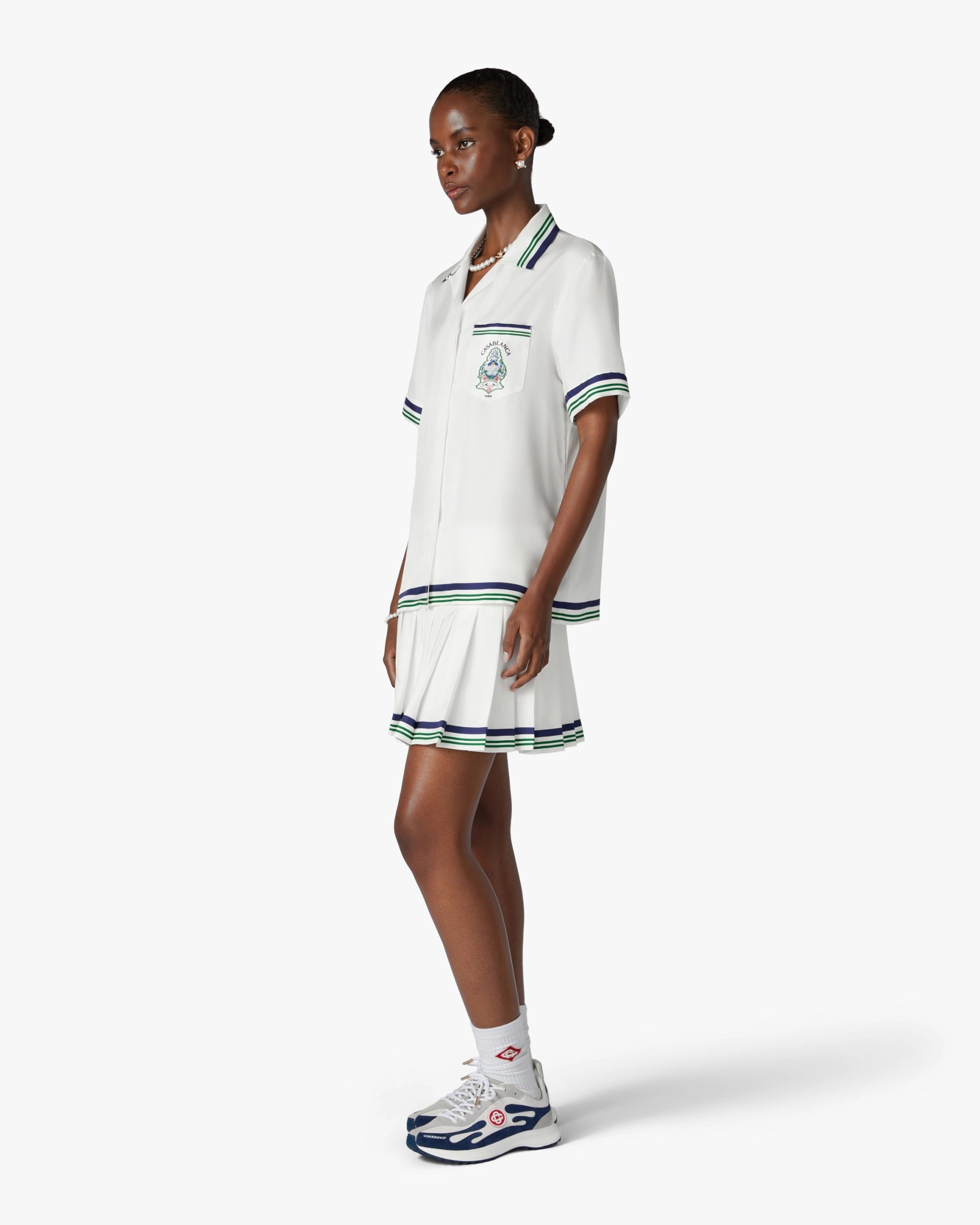 Women's White & Navy Stade Sneaker - Image 2