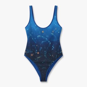 Blue Astrology Printed Swimsuit