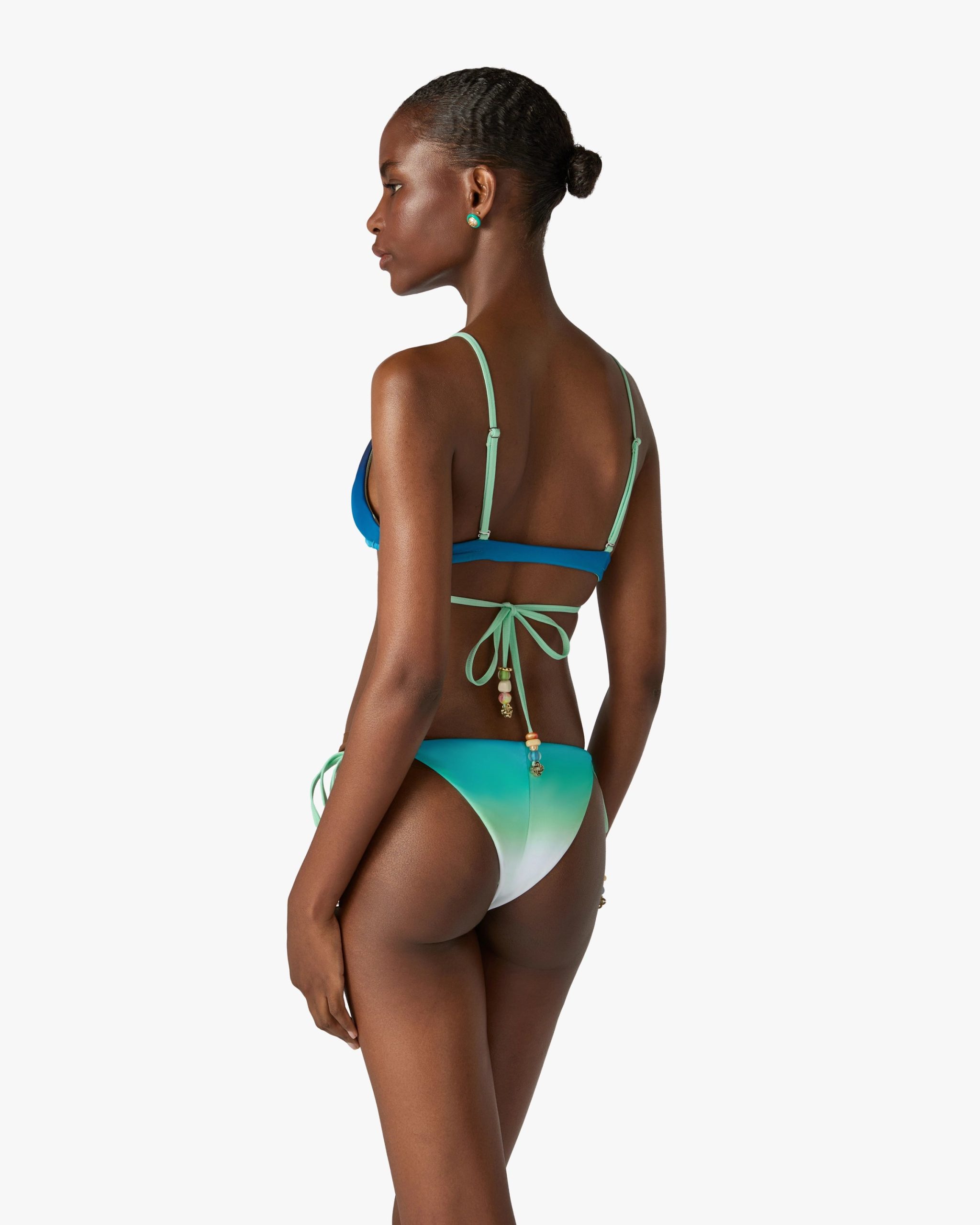 Blue & Green Gradient String Beaded Bikini Bottom - Image 3