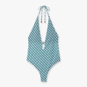 Green Cubist CC Monogram Plunge Swimsuit