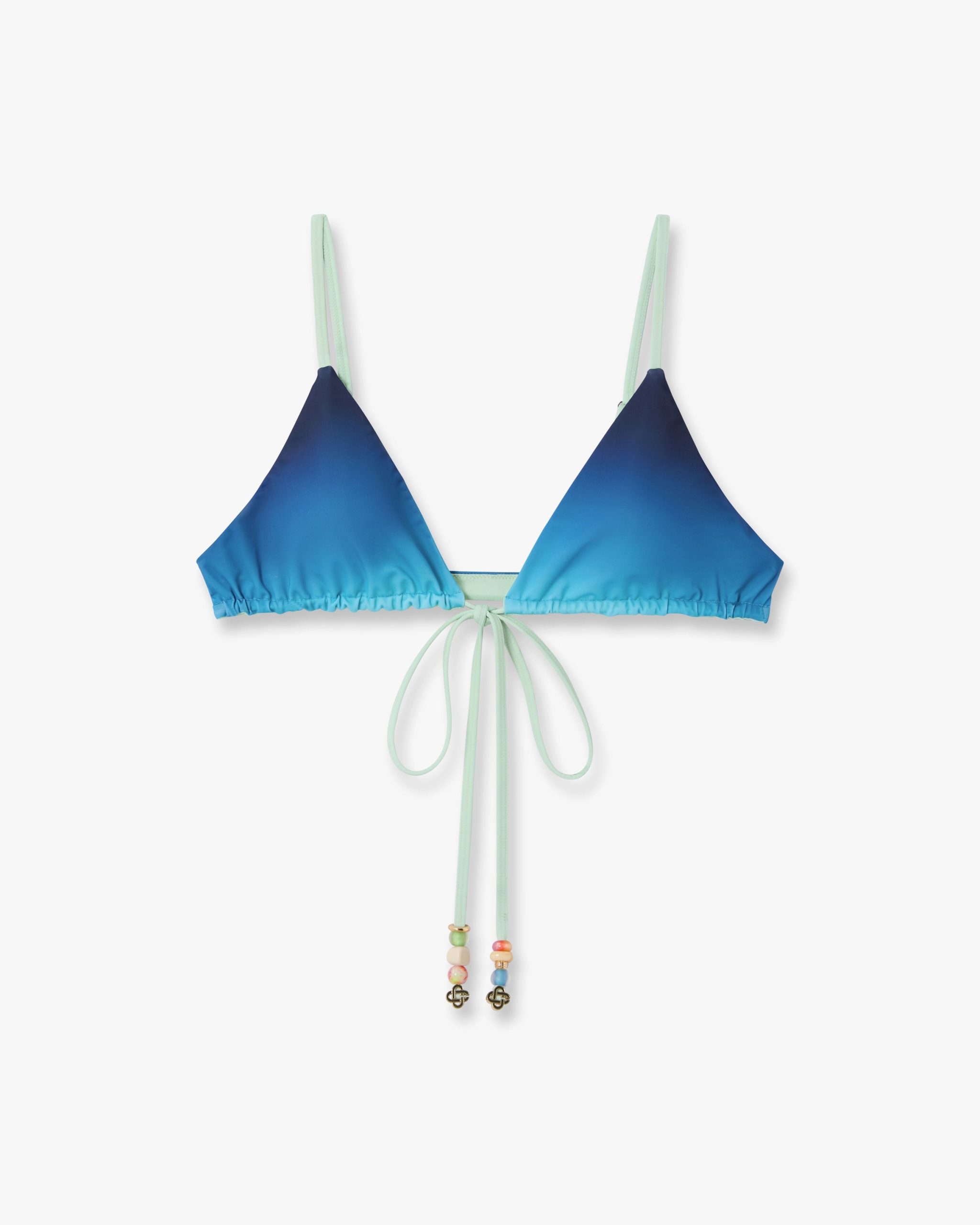 Blue & Green Gradient String Beaded Bikini Top
