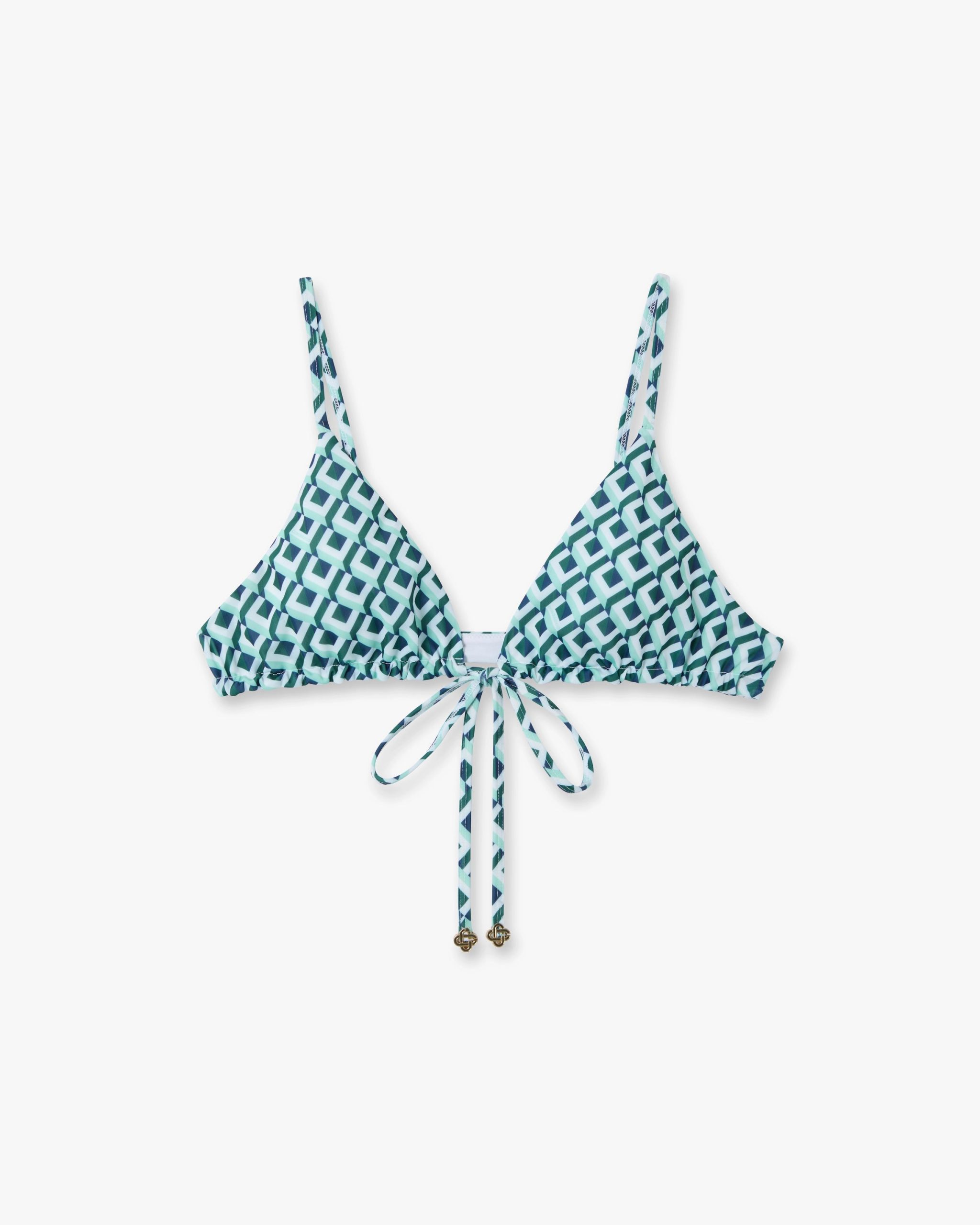 Green Cubist CC Monogram String Bikini Top