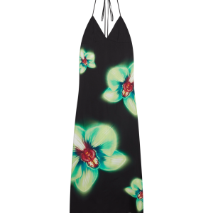 Orchid Glitch Silk Dress