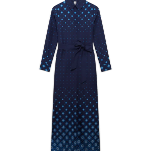 Gradient Silk Shirt Dress