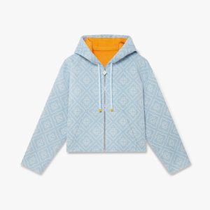 Blue Monogram Wool Hooded Sweatshirt