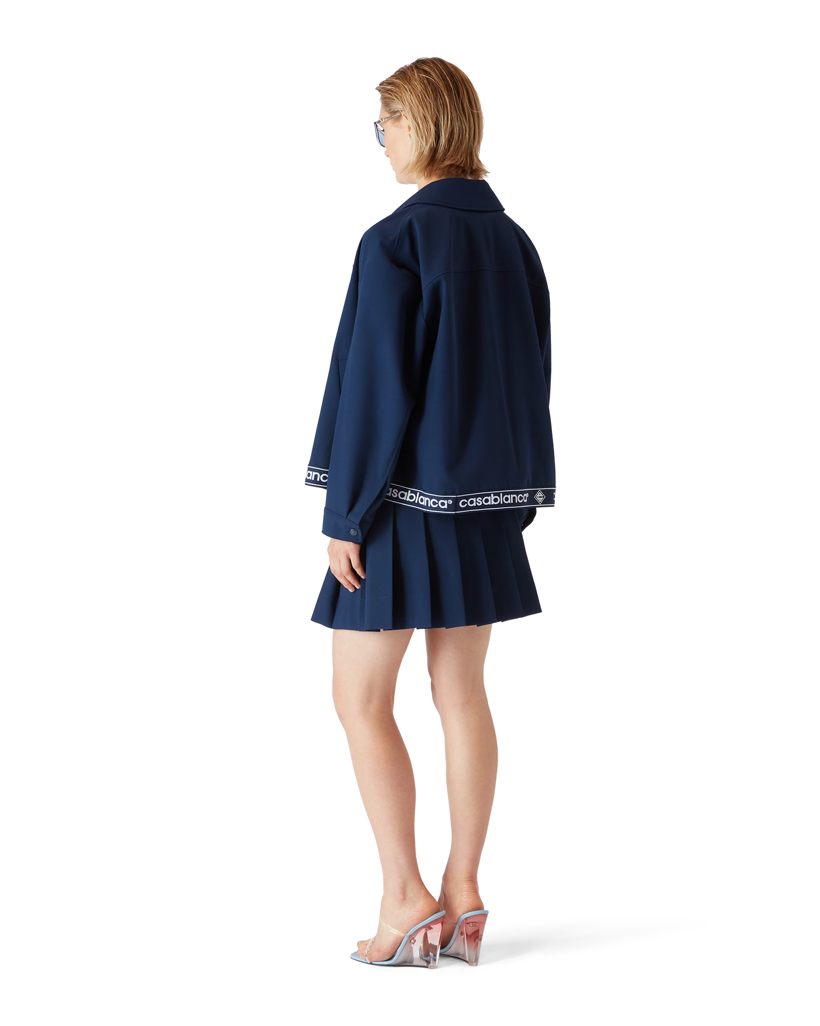 Navy Wool Suit Jacket - Image 3